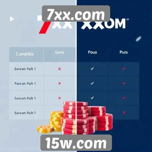 Comparação entre 7xx.com e concorrentes no setor de jogos